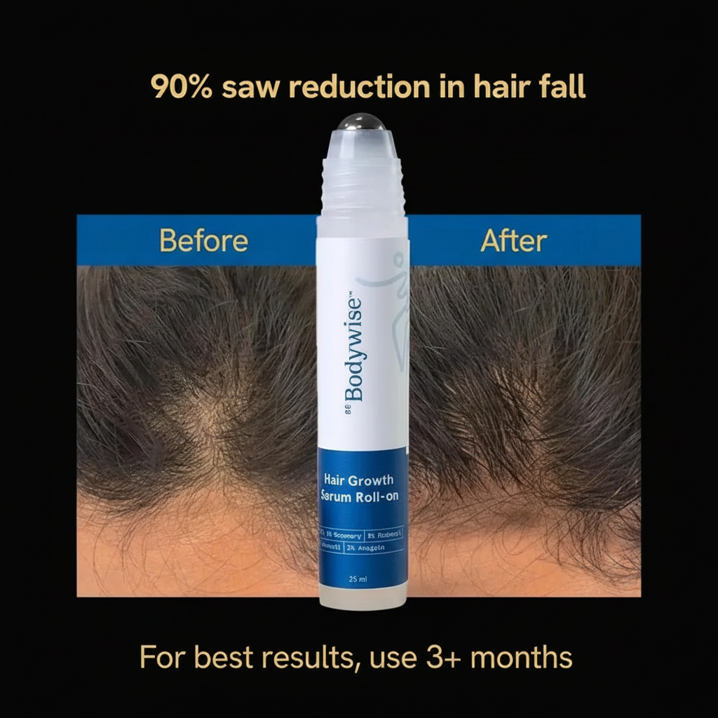 Before and after hair growth serum results